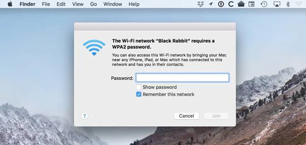 Forget a Wifi Network on Mac