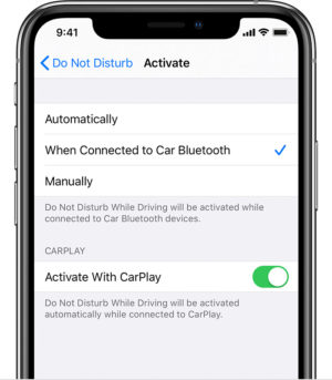 turn on dnd mode on iphone while driving
