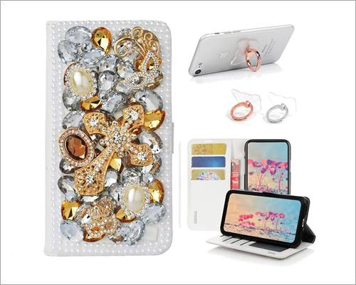 STENES Bling Wallet Phone Case Compatible with iPhone SE 2020
